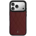 iPhone 17 Pro / 18 Pro Tok - Mercedes Leather Crossed Lines MagSafe - Bordó
