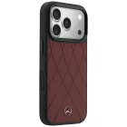 iPhone 17 Pro / 18 Pro Tok - Mercedes Leather Crossed Lines MagSafe - Bordó