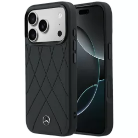   iPhone 17 Pro / 18 Pro Tok - Mercedes Leather Crossed Lines MagSafe - Fekete