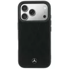 iPhone 17 Pro / 18 Pro Tok - Mercedes Leather Crossed Lines MagSafe - Fekete
