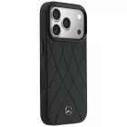 iPhone 17 Pro / 18 Pro Tok - Mercedes Leather Crossed Lines MagSafe - Fekete