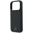 iPhone 17 Pro / 18 Pro Tok - Mercedes Leather Crossed Lines MagSafe - Fekete