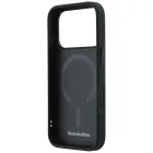 iPhone 17 Pro / 18 Pro Tok - Mercedes Leather Crossed Lines MagSafe - Fekete