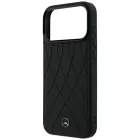 iPhone 17 Pro Max / 18 Pro Max Tok - Mercedes Leather Crossed Lines MagSafe - Fekete
