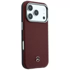 iPhone 17 Pro / 18 Pro Tok - Mercedes Leather Semi Wrap Wood Effect MagSafe - Bordó