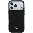 iPhone 17 Pro / 18 Pro Tok - Mercedes Leather Semi Wrap Wood Effect MagSafe - Fekete