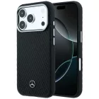 iPhone 17 Pro Max - 18 Pro Max Tok - Mercedes Leather Semi Wrap Wood Effect MagSafe - Fekete