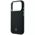 iPhone 17 Pro Max - 18 Pro Max Tok - Mercedes Leather Semi Wrap Wood Effect MagSafe - Fekete