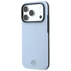 iPhone 17 Pro Max / 18 Pro Max Tok - Mercedes Leather Semi Wrap Wood Effect MagSafe - Kék