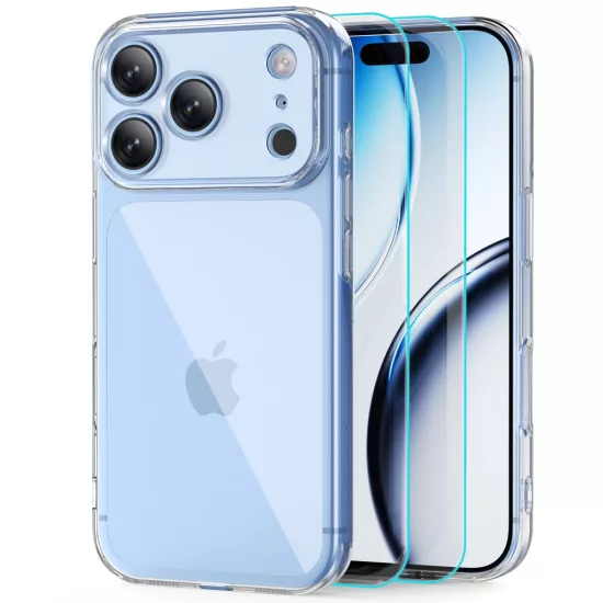 iPhone 18 Pro Max / 17 Pro Max Tok - Tech-Protect FlexAir + 2x Kijelzővédő Üvegfólia - Átlátszó