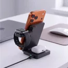 Tech-Protect A56 3in1 MagSafe Vezeték Nélküli Töltő + C-C Kábel 100cm - Fekete