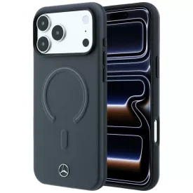   iPhone 18 Pro / 17 Pro Telefon Tok - Mercedes Leather 3D MagSafe - Antracit