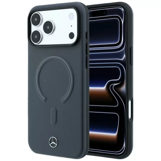 iPhone 18 Pro / 17 Pro Telefon Tok - Mercedes Leather 3D MagSafe - Antracit