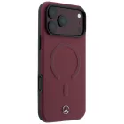 iPhone 18 Pro / 17 Pro Tok - Mercedes Leather 3D MagSafe - Bordó