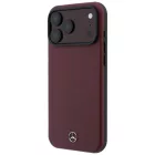 iPhone 18 Pro Max / 17 Pro Max Tok - Mercedes Leather Semi Wrap Iconic Line MagSafe - Bordó