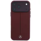 iPhone 18 Pro Max / 17 Pro Max Tok - Mercedes Leather Semi Wrap Iconic Line MagSafe - Bordó