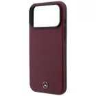 iPhone 18 Pro Max / 17 Pro Max Tok - Mercedes Leather Semi Wrap Iconic Line MagSafe - Bordó