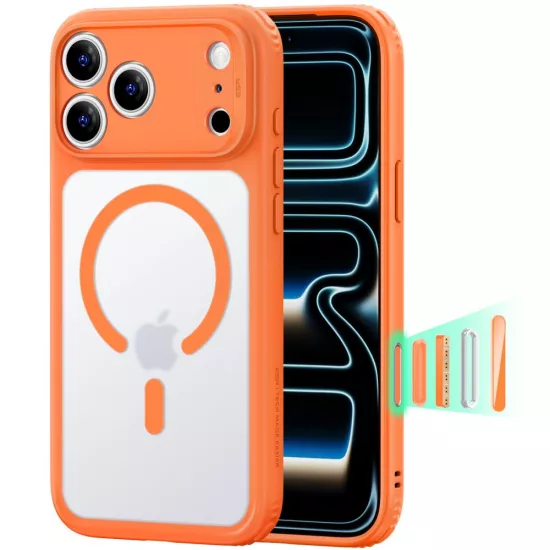 iPhone 18 Pro / 17 Pro Tok - ESR Classic Hybrid MagSafe - Áttetsző-Narancs