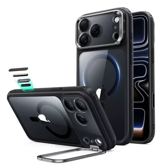 iPhone 18 Pro / 17 Pro Tok - ESR Classic Hybrid Kickstand MagSafe - Átlátszó-Fekete