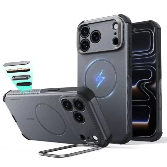 iPhone 18 Pro / 17 Pro Tok - ESR Cyber Tough Kickstand MagSafe - Szürke