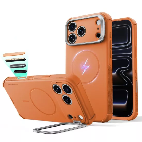 iPhone 18 Pro / 17 Pro Tok - ESR Cyber Tough Kickstand MagSafe - Narancs