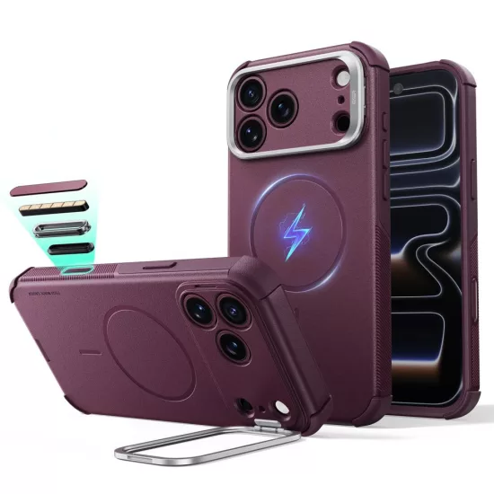 iPhone 18 Pro Max / 17 Pro Max Tok - ESR Cyber Tough Kickstand MagSafe - Bordó