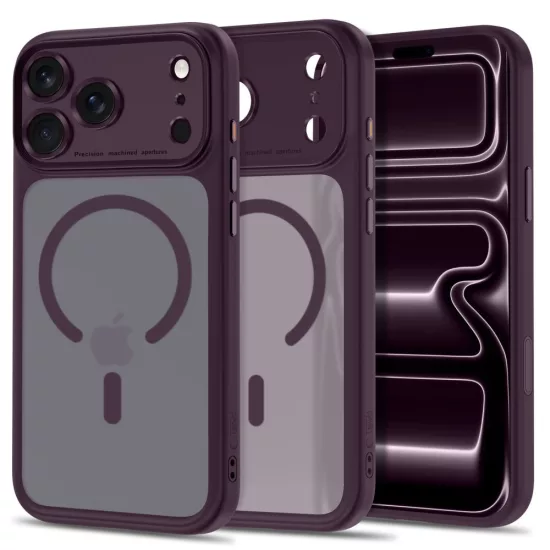 iPhone 18 Pro / 17 Pro Tok - Tech-Protect MagPeak MagSafe CC - Sötét Cseresznye