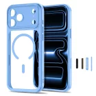iPhone 18 Pro Max / 17 Pro Max Tok - Tech-Protect MagPeak MagSafe CC - Átlátszó-Kék