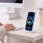 iPhone 18 Pro Max / 17 Pro Max Tok - Tech-Protect MagPeak MagSafe CC - Átlátszó-Kék