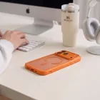 iPhone 18 Pro Max / 17 Pro Max Tok - Tech-Protect MagPeak MagSafe CC - Áttetsző-Narancs