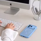 iPhone 18 Pro Max / 17 Pro Max Tok - Tech-Protect MagPeak MagSafe CC - Áttetsző-Világoskék