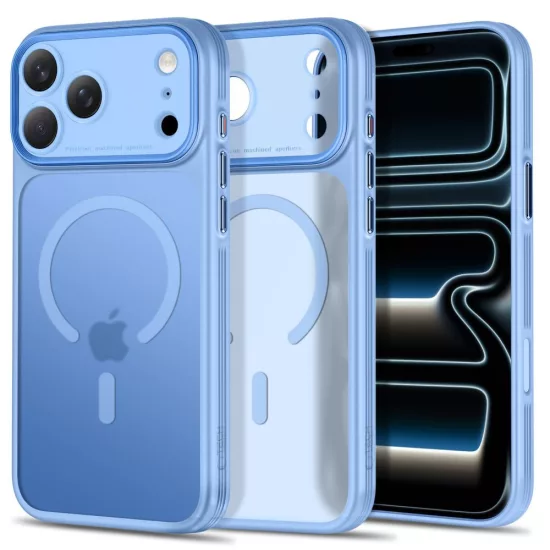 iPhone 18 Pro Max / 17 Pro Max Tok - Tech-Protect MagPrime MagSafe CC - Áttetsző-Világoskék
