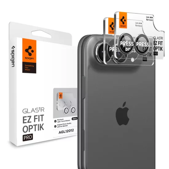 iPhone Duo Lencsevédő - Spigen Glas.tR EZ Fit Optik Pro - Fehér x 2 db