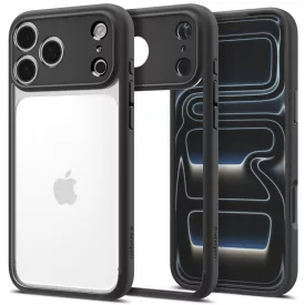   iPhone 18 Pro / 17 Pro Tok - Spigen Ultra Hybrid - Átlátszó-Fekete