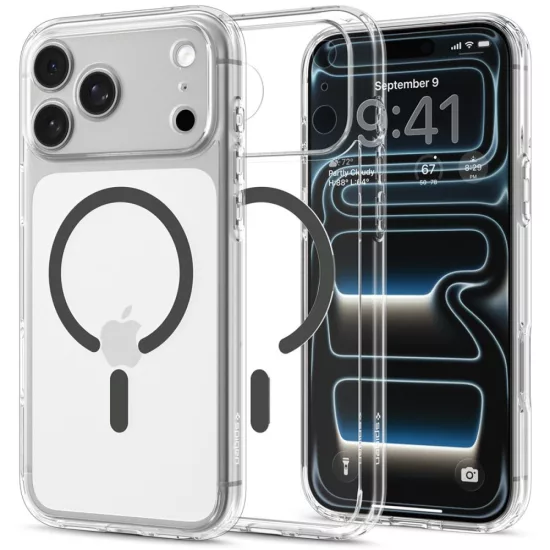 iPhone 18 Pro Max / 17 Pro Max Tok - Spigen Ultra Hybrid MagSafe - Átlátszó-Grafit