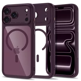   iPhone 18 Pro Max / 17 Pro Max Tok - Tech-Protect MagPeak MagSafe CC - Átlátszó Bordó