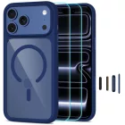 iPhone 18 Pro Max / 17 Pro Max Tok - Tech-Protect MagOne MagSafe CC + 2x Kijelzővédő Üvegfólia - Sötétkék