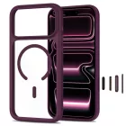 iPhone 18 Pro Max / 17 Pro Max Tok - Tech-Protect MagOne CC MagSafe + 2x Kijelzővédő Üvegfólia - Átlátszó Bordó