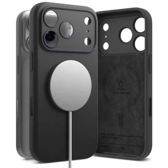 iPhone 18 Pro Max Tok - Ringke Silicone MagSafe - Fekete