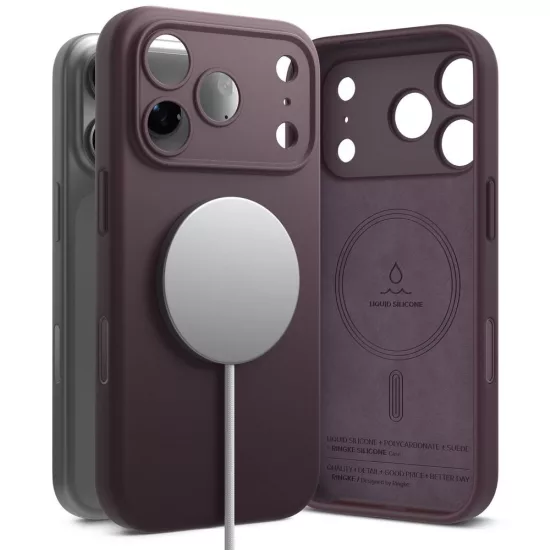 iPhone 18 Pro Max Tok - Ringke Silicone MagSafe - Sötét Cseresznye