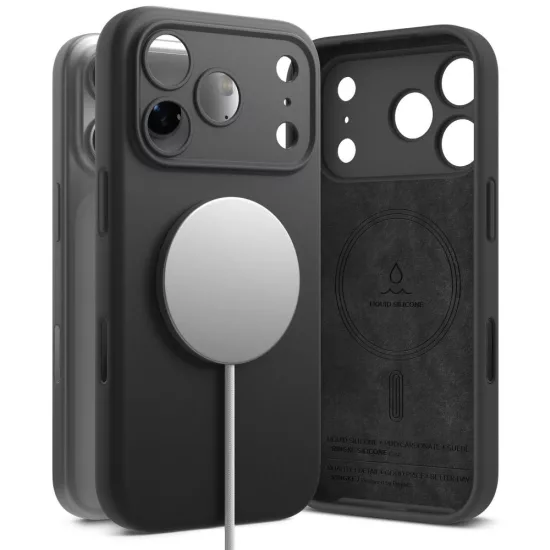 iPhone 18 Pro Tok - Ringke Silicone MagSafe - Fekete
