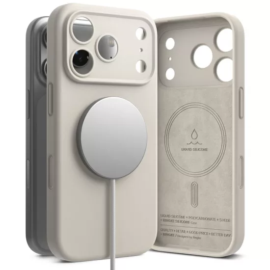 iPhone 18 Pro Tok - Ringke Silicone MagSafe - Bézs