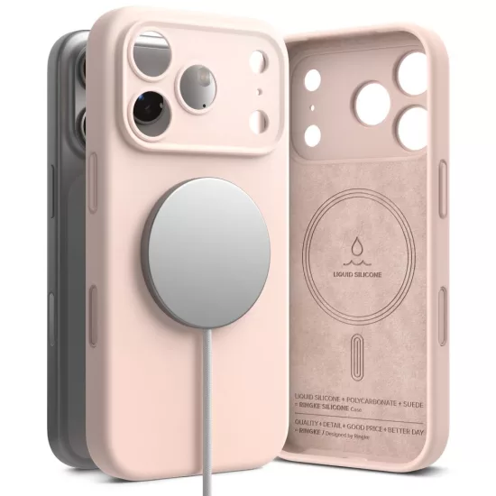 iPhone 18 Pro Tok - Ringke Silicone MagSafe - Rózsaszín