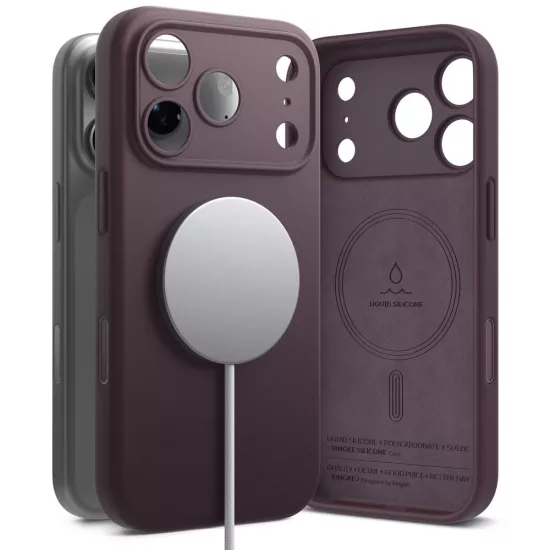 iPhone 18 Pro Tok - Ringke Silicone MagSafe - Sötét Cseresznye