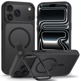   iPhone 18 Pro Max / 17 Pro Max Tok - Tech-Protect MagStand MagSafe CC - Áttetsző-Fekete