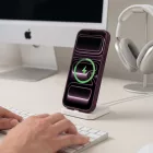 iPhone 18 Pro / 17 Pro Tok - Tech-Protect Magmat Magsafe CC - Áttetsző-Bordó