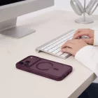 iPhone 18 Pro / 17 Pro Tok - Tech-Protect Magmat Magsafe CC - Áttetsző-Bordó