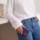 iPhone 18 Pro / 17 Pro Tok - Tech-Protect Magmat Magsafe CC - Áttetsző-Bordó