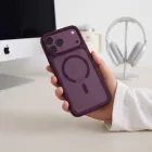 iPhone 18 Pro / 17 Pro Tok - Tech-Protect Magmat Magsafe CC - Áttetsző-Bordó