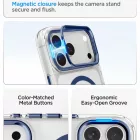 iPhone 18 Pro Max / 17 Pro Max Tok - Spigen Ultra Hybrid Optik S MagSafe - Átlátszó-Sötétkék